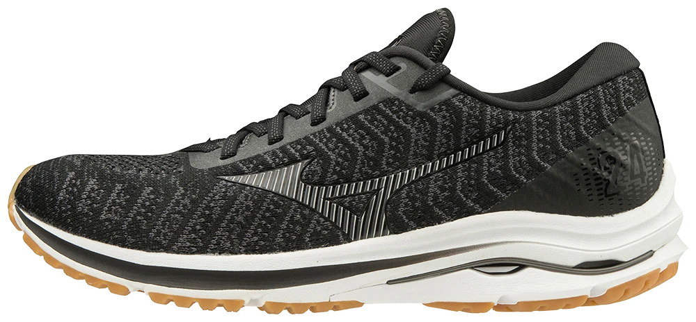Mizuno Men’s Wave Rider 24 Waveknit (9098 - Black/Dark Shadow)