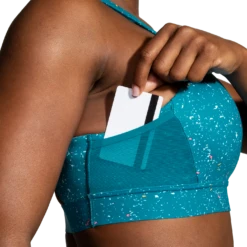 BROOKS Women's Drive 3 Pocket Run Bra (464 - Lagoon Speckle Print) -Clothing Serie Shop ADB5213B 3059 436E B474 BCB6D204728B
