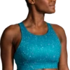 BROOKS Women's Drive 3 Pocket Run Bra (464 - Lagoon Speckle Print)